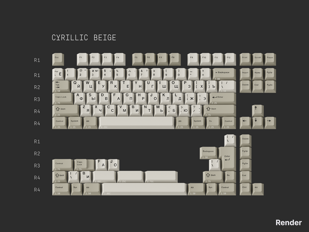GMK Cyrillic Beige & WoB